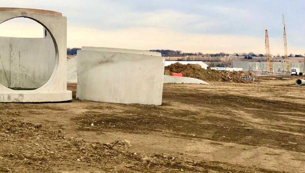 Google data center site under construction northwest of State Street and Blair High Road. (Cindy Gonzalez/Nebraska Examiner)