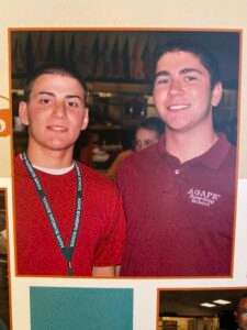 Colton Schrag, left, at 16 years old while he attended the Agape Boarding School (Photo submitted).