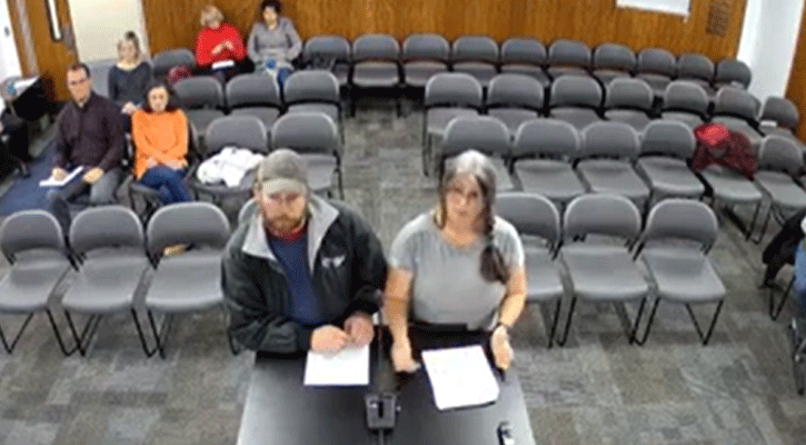 Merlin and Kelle Dikeman address the North Platte City Council.