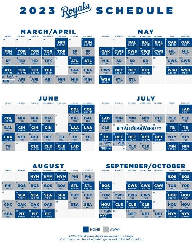 Royals 2023 Schedule Printable Printable World Holiday