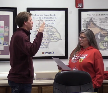 Neil Ochs was sworn into the USD 431 Hoisington Board of Education at Monday's meeting. Ochs was appointed to the board to fill a vacancy.