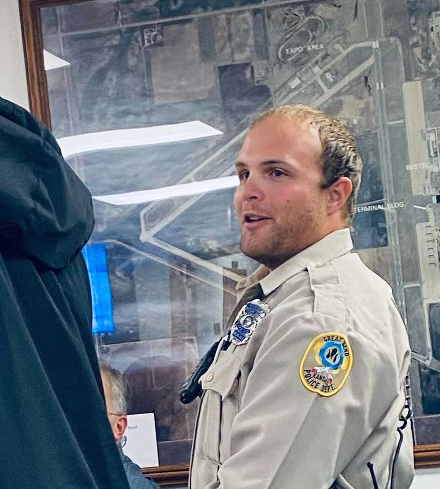 Jordan Keil was introduced as the latest member of the Great Bend Police Department at the Great Bend City Council meeting on Monday, Jan. 16, 2023.