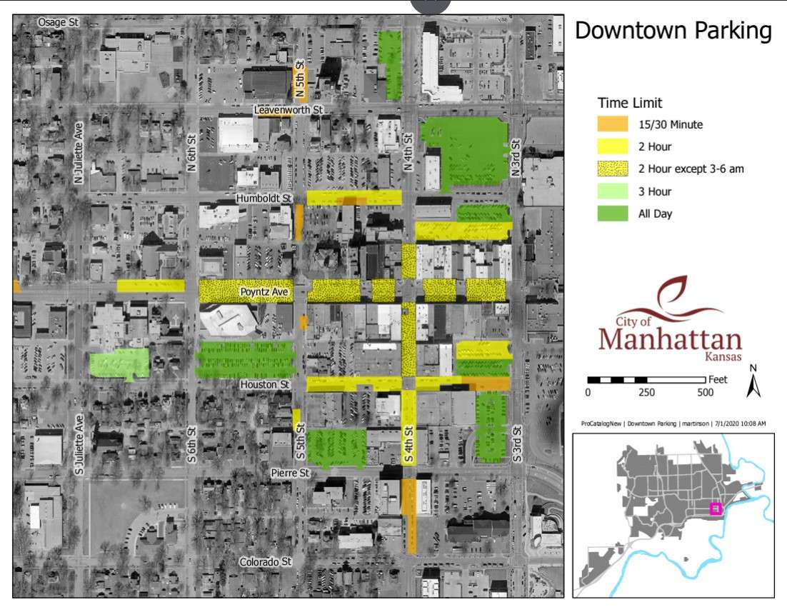 Downtown MHK parking map