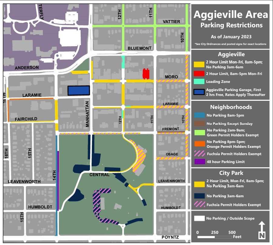 Aggieville parking map