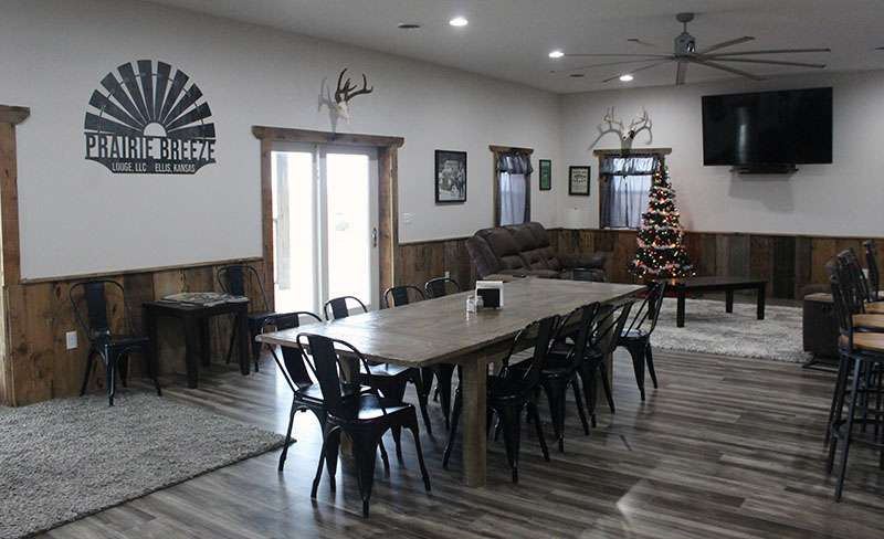 Prairie Breeze Lodge has a spacious dining and seating area, which includes a bar. Photo by Cristina Janney/Hays Post