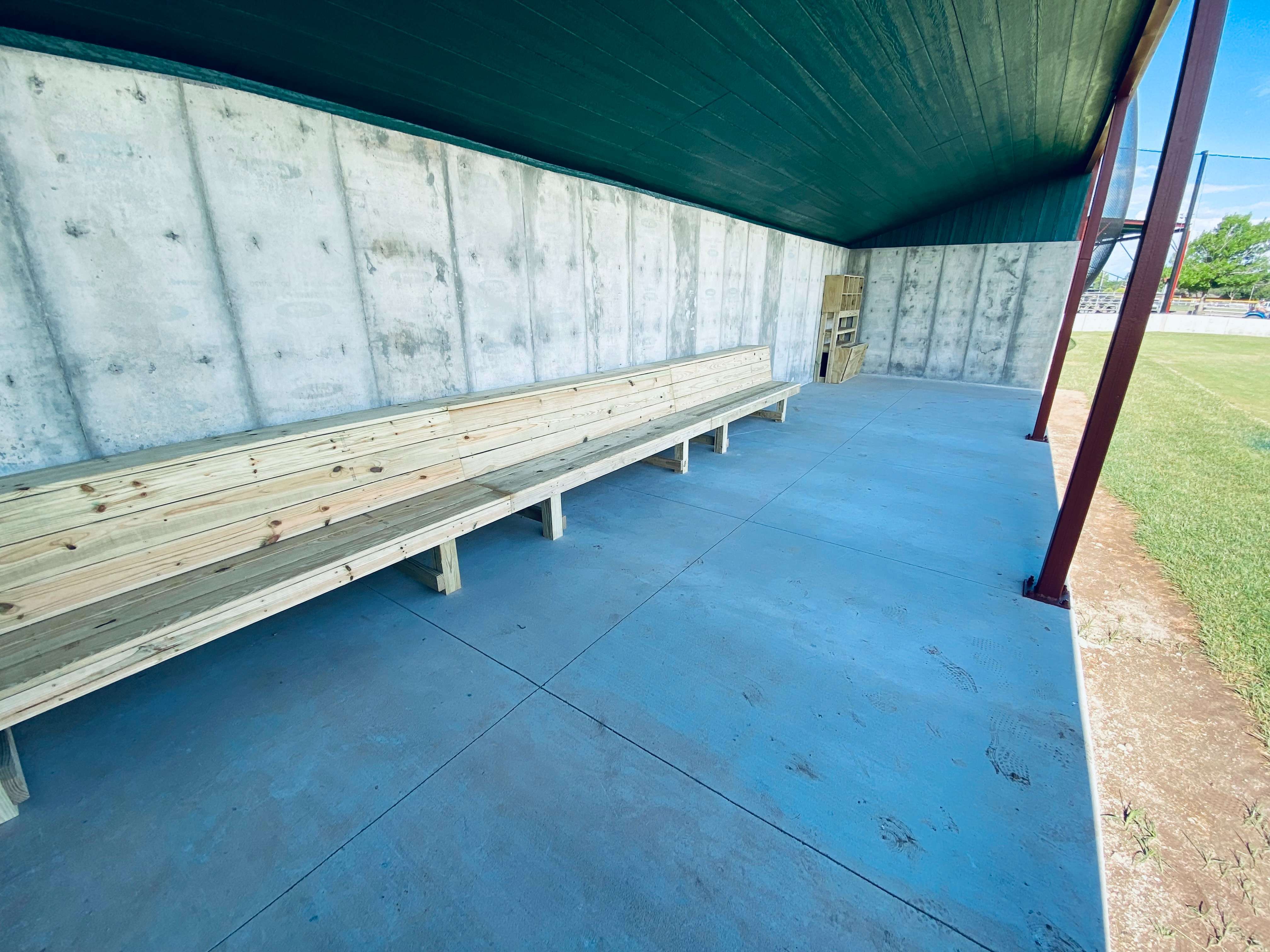 The new dugouts at Al Burns Field installed last summer are expected to get painted before the season begins for the Great Bend Bat Cats.