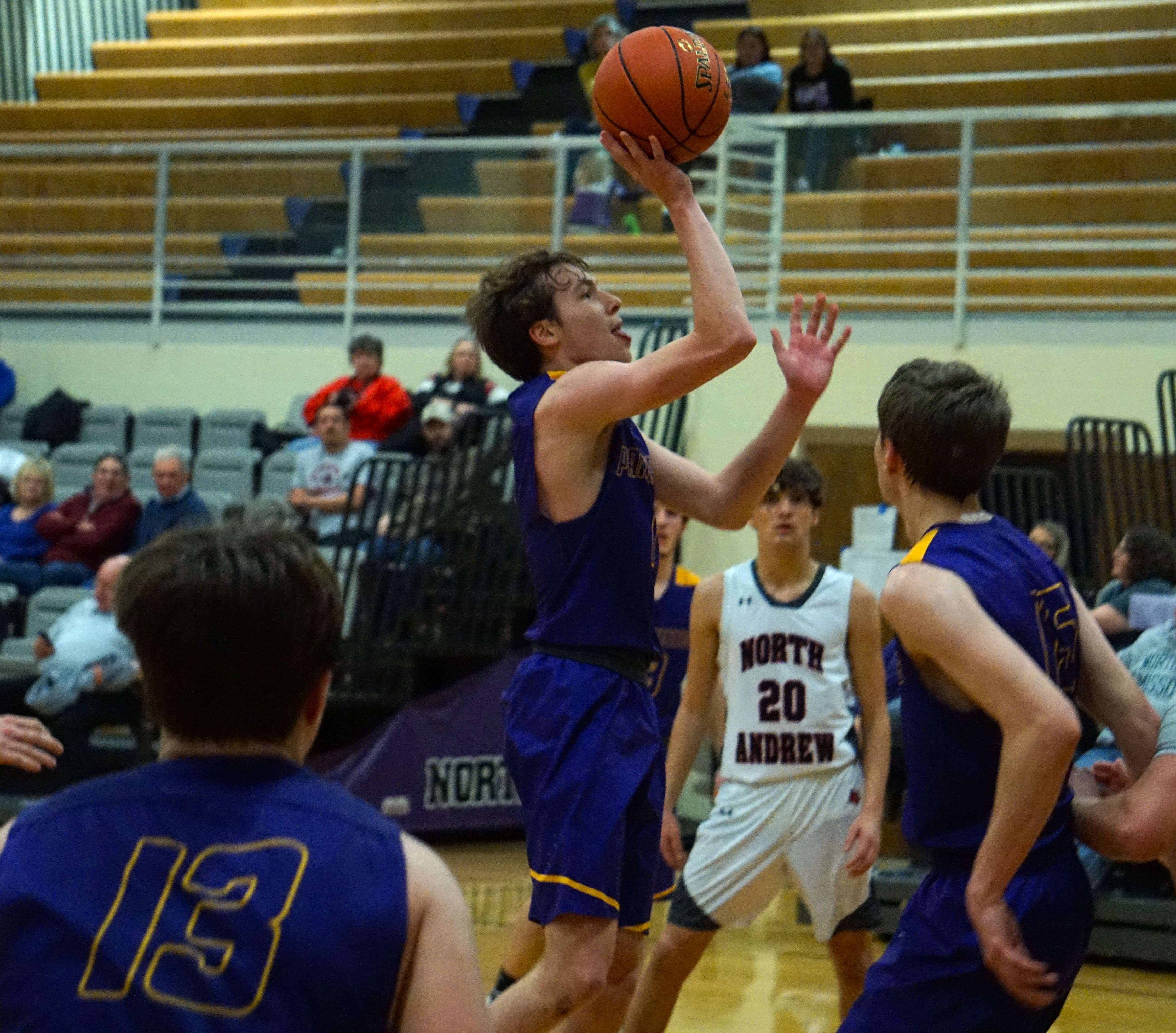 Gavyn Salsbury puts up a floater in the second half.