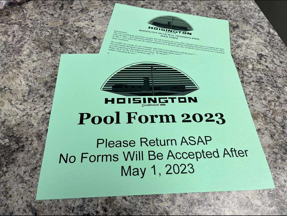Hoisington residents need to be looking for pool forms