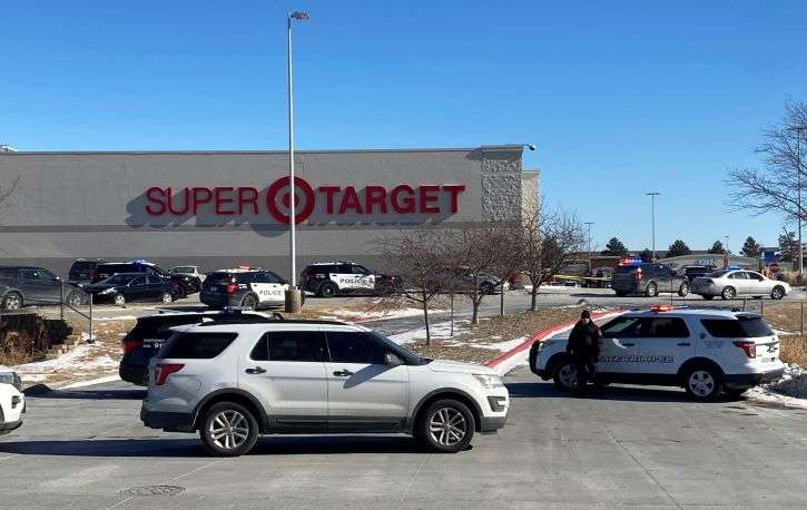 Omaha Police stage outside Target. (AP Photo)