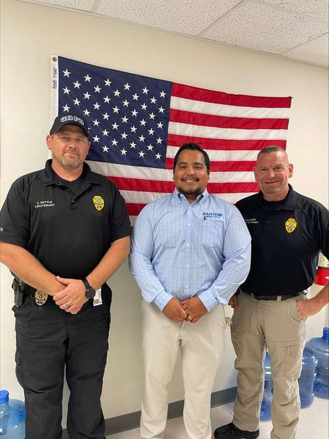 The Great Bend Police Department and Barton Community College form an alliance. From left to right are: Lt. Jason Settle, Barton Criminal Justice Instructor/Coordinator Christian Rivas and Police Chief Steve Haulmark.