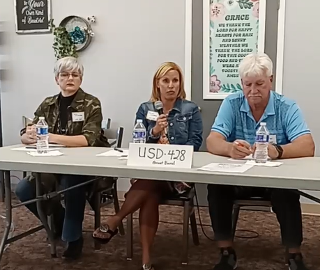 Sara Williams and Karen Lindberg are two of the four USD 428 Board of Education candidates who spoke at Thursday's Candidate Forum at the Great Bend Senior Center. Comments from Aaron Emerson and Randy Wetzel were featured in another story earlier this week.