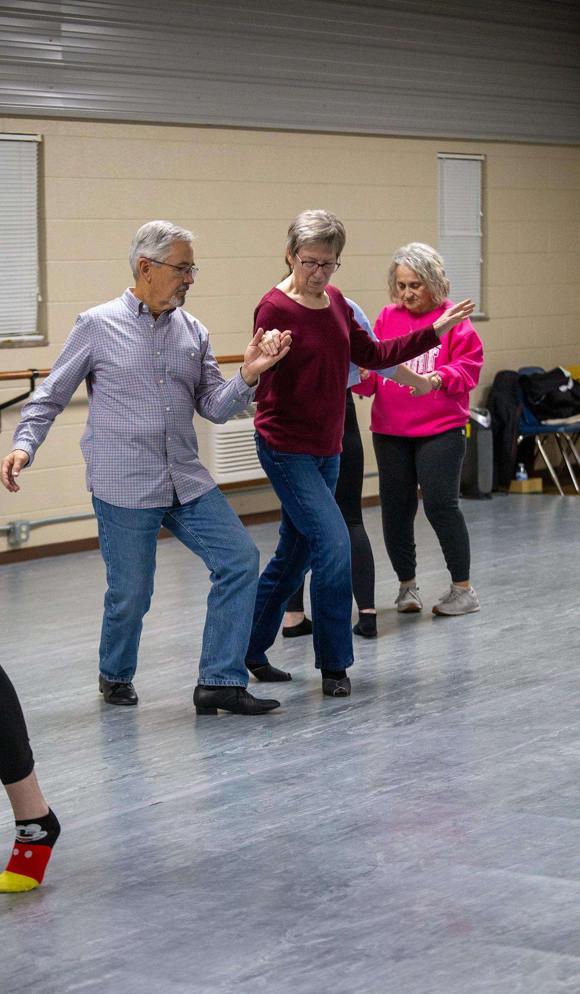 A couple dances together at a Barton dance class last year.