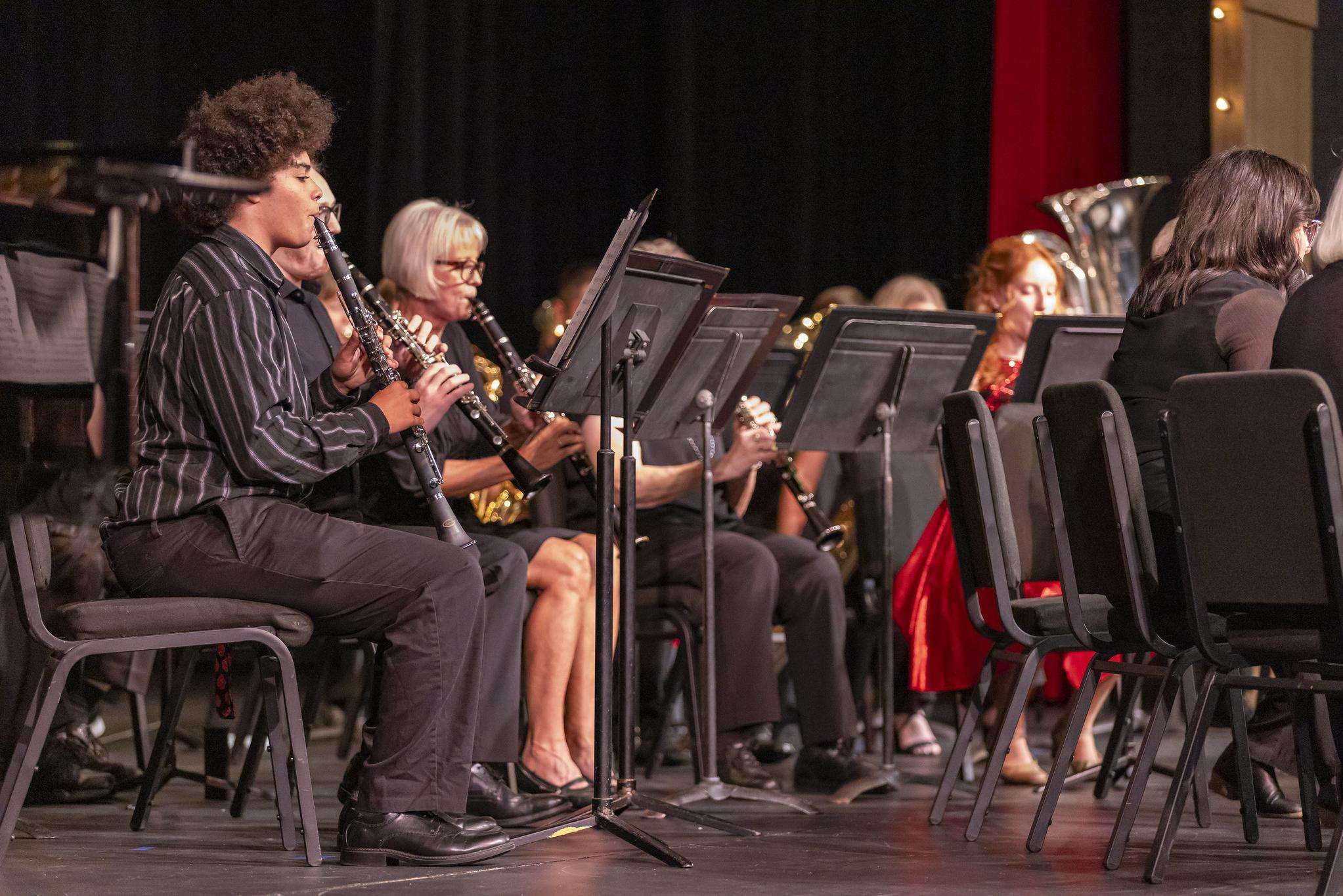 The Prairie Winds Concert Band performs in the fine arts auditorium during the “Autumn Arts” concert earlier this fall.