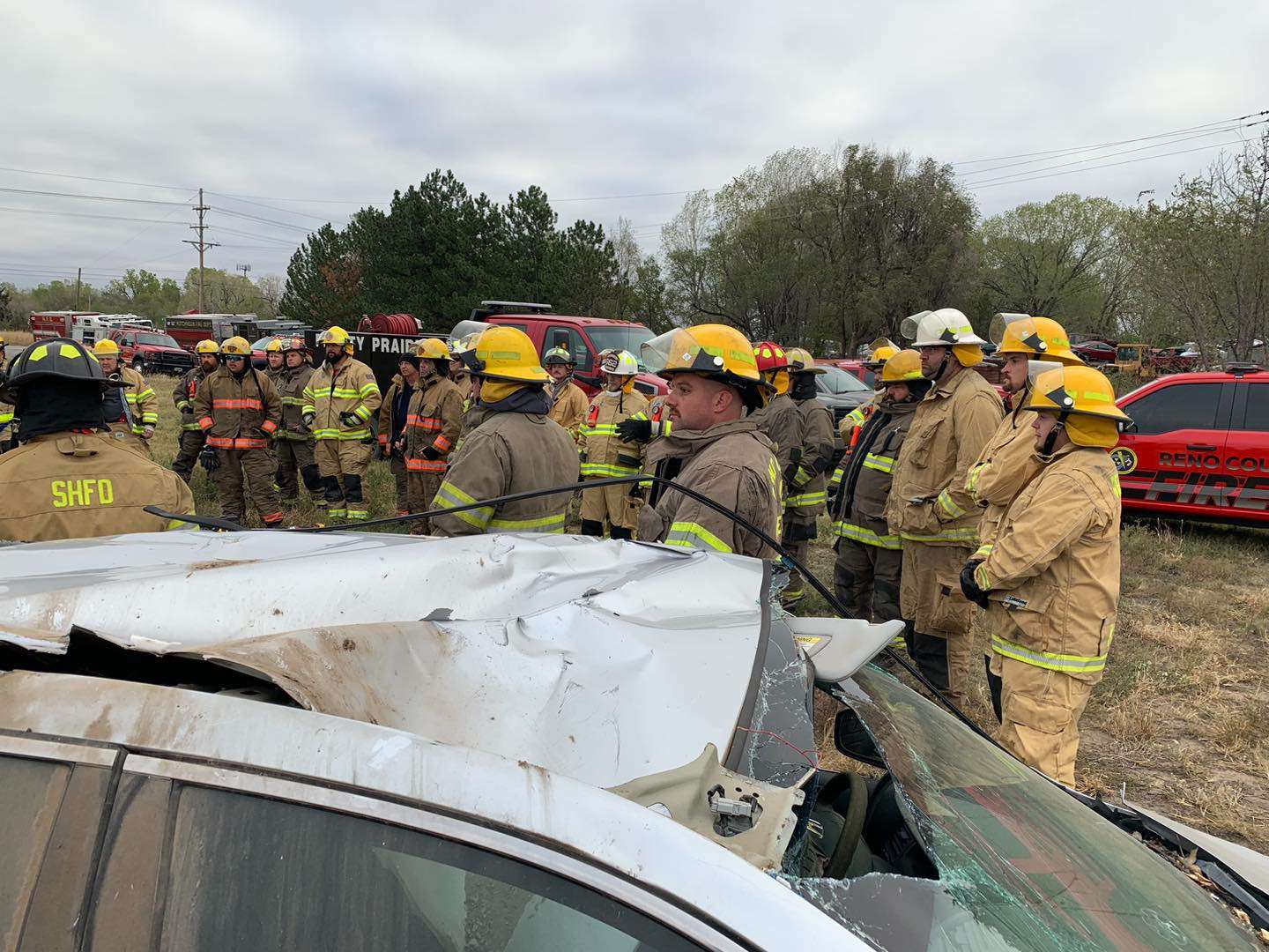 Reno County Firefighters do extrication training-Photo Courtesy Reno County Emergency Management