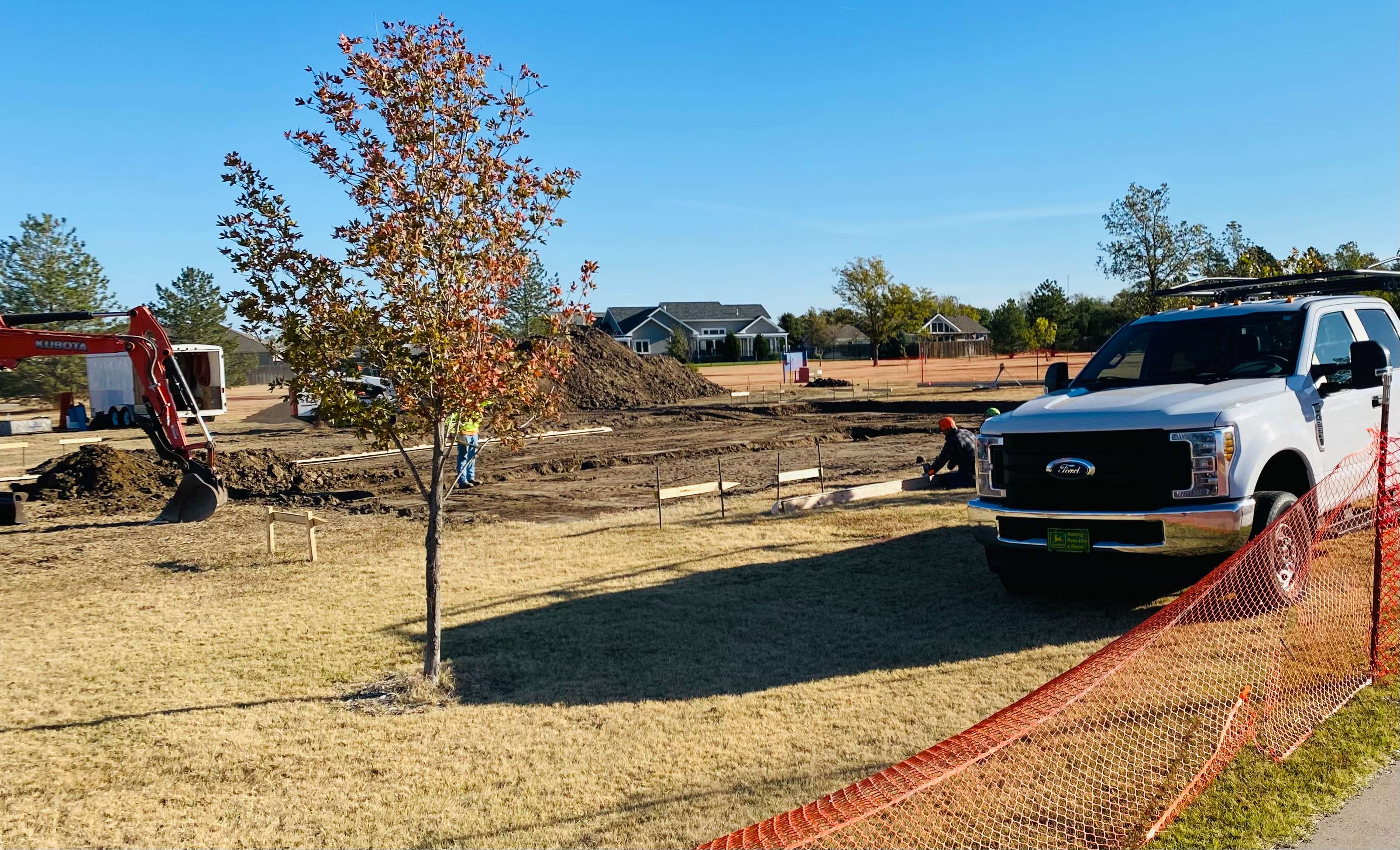 Work is underway to install a splash pad on the north side of Veterans Memorial Park in Great Bend.