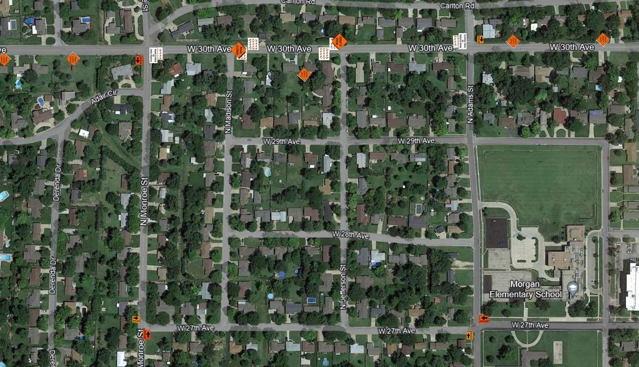 West 30th Monroe to Adams Detour-Image Courtesy City of Hutchinson