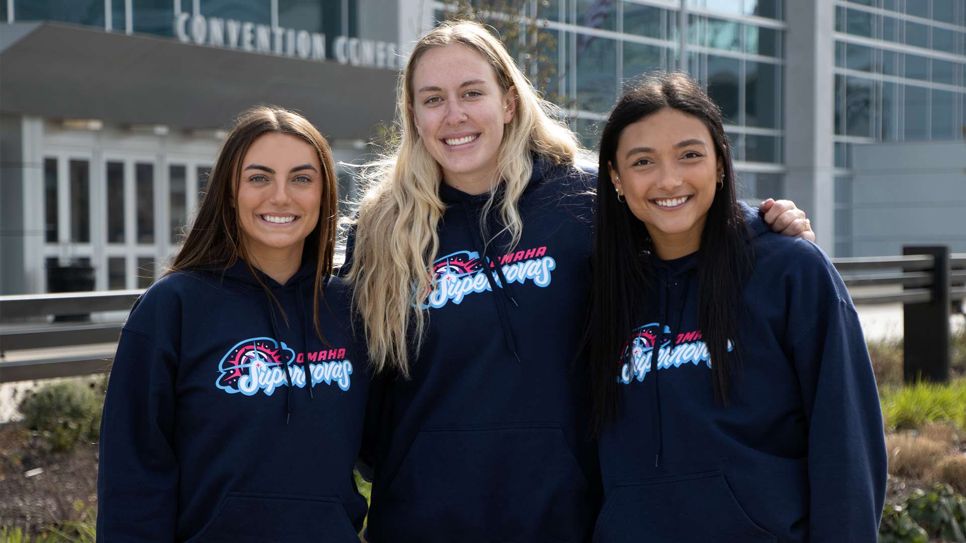 Left to Right. Kenzie Maloney, Jaela Zimmerman, Kenzie Knuckles. Photo provided by the Omaha Supernovas.