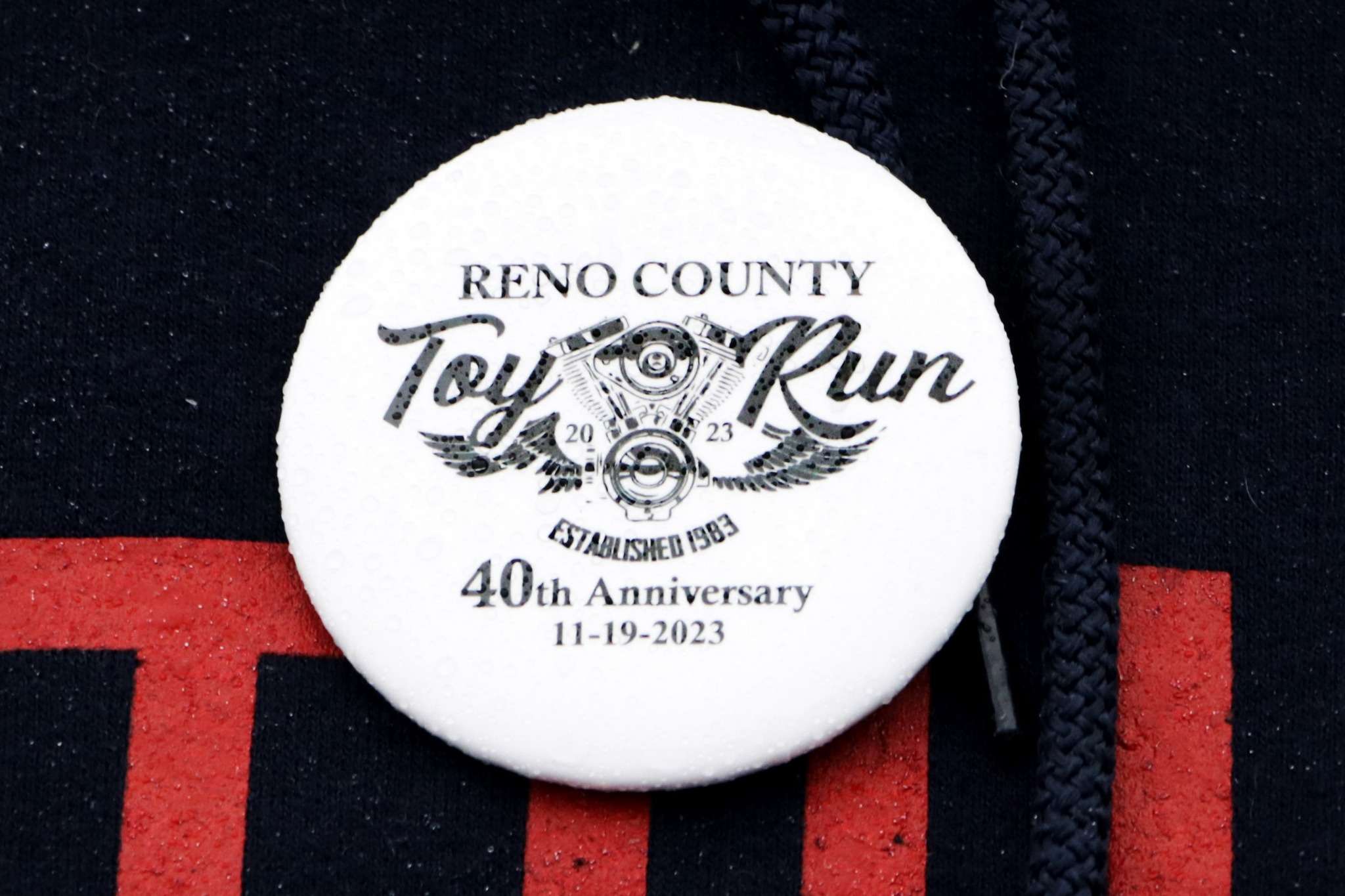 Reno County Toy Run Button-Photo by Sandra Milburn