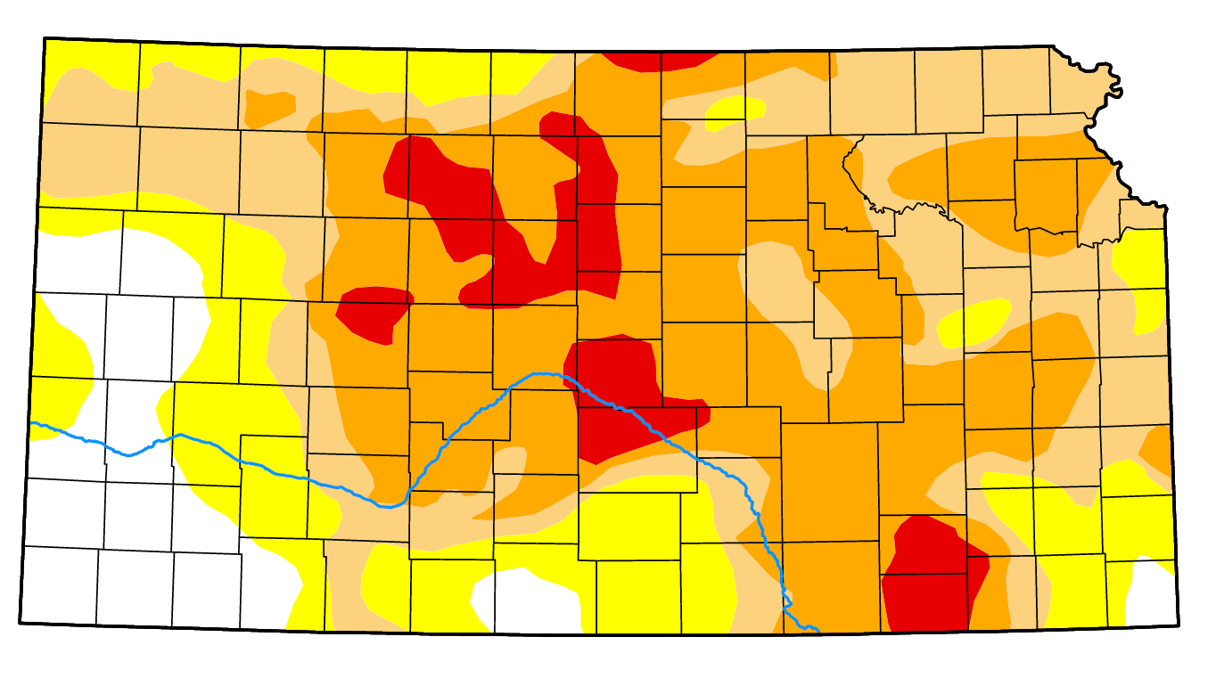 Kanas Drought Monitor map as of Thursday. Courtesy image