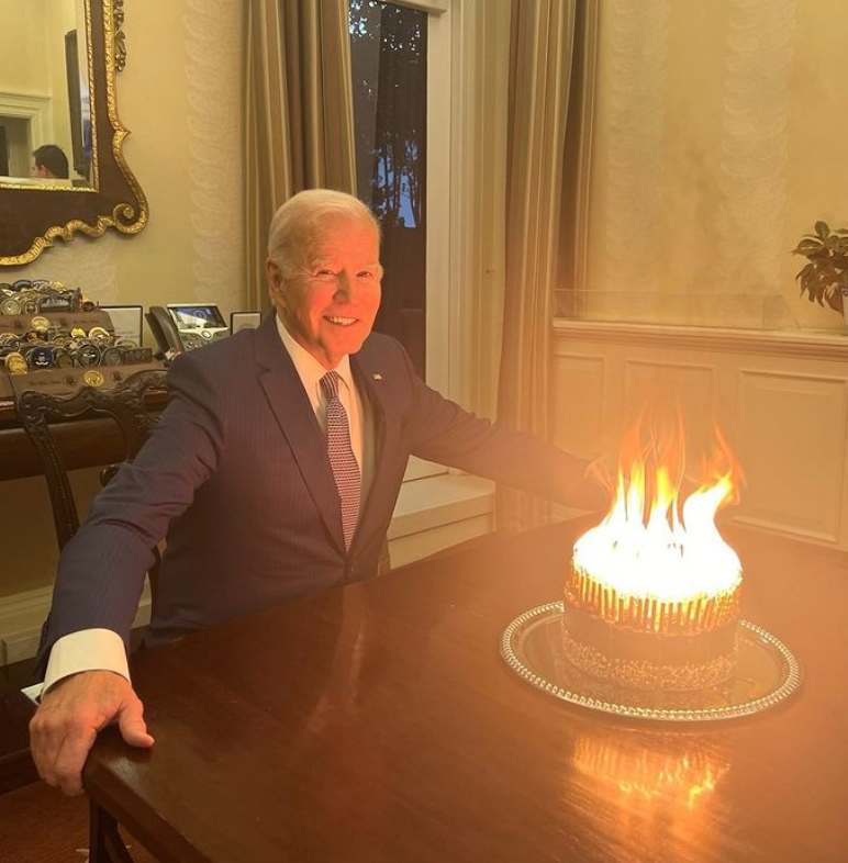 On Instagram the President wrote, "Thanks for the birthday well-wishes today, everyone. Turns out on your 146th birthday, you run out of space for candles!"