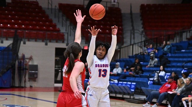 Jada Pleasant and the No. 15 Blue Dragon women's basketball team play host to the Colby Trojans at 2 p.m. Sunday at the Sports Arena.