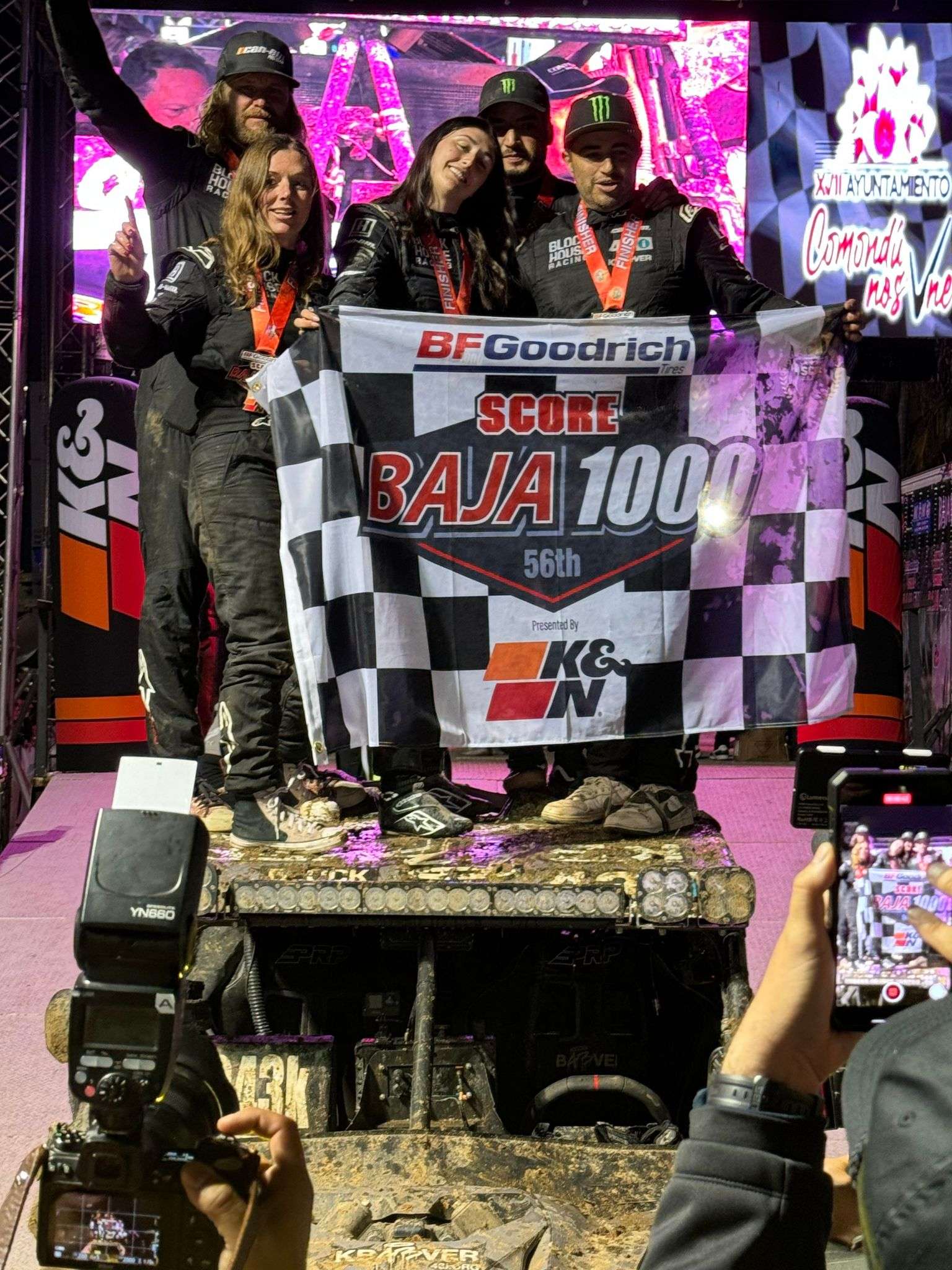 Lucy and Lia Block, wife and daughter of the late Kent Block, were among the team's drivers for the 1,300-mile race.