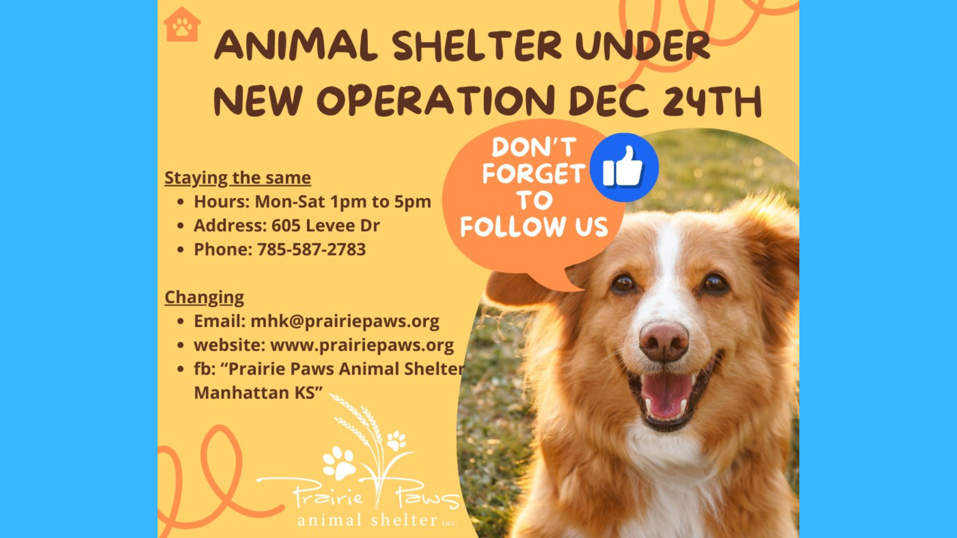 Prairie Paws takes over operation of T. Russell Reitz Animal Shelter on Dec. 24