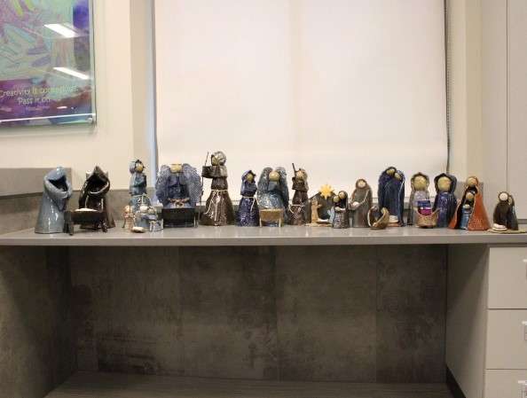 Clients from The Clayworks at Disability Supports make several different versions of nativity sets. The sets have adapted over the years so each client can make one. Photo by Emmie Boese.&nbsp;