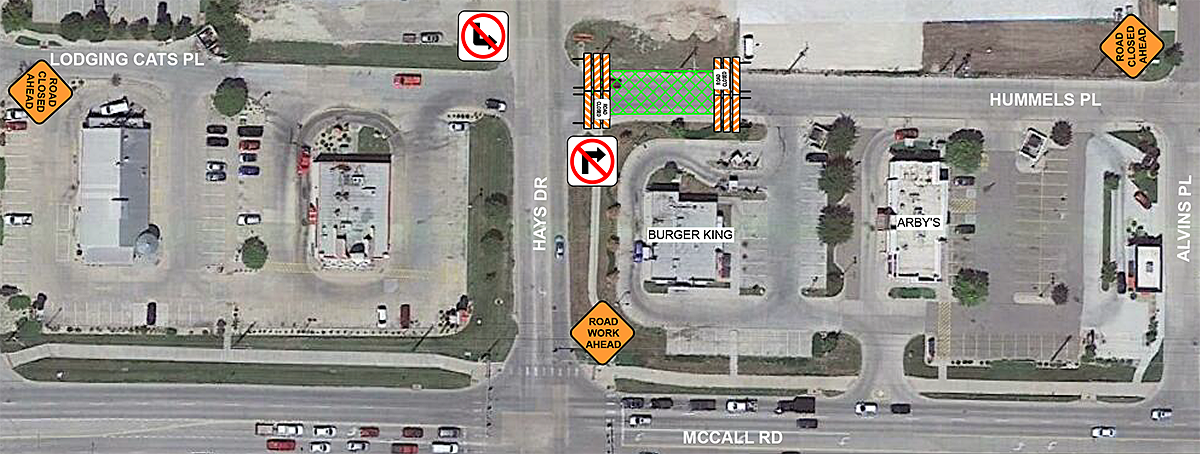 Hummels Place closed, map courtesy City of MHK