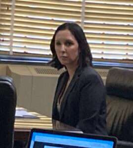 Vicki Kramer, director of the Nebraska Department of Transportation, testifies Tuesday in favor of bill creating a state broadband office. (Paul Hammel/Nebraska Examiner)
