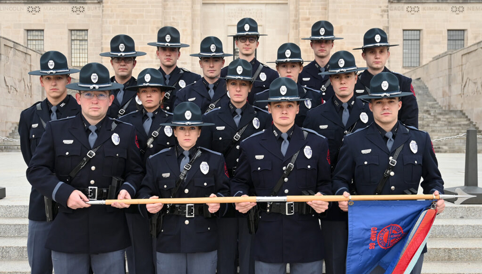 In December, the Nebraska State Patrol graduated a class of 16 new state troopers, but the addition still left the force well short of its authorized strength. (Courtesy of the Nebraska State Patrol)