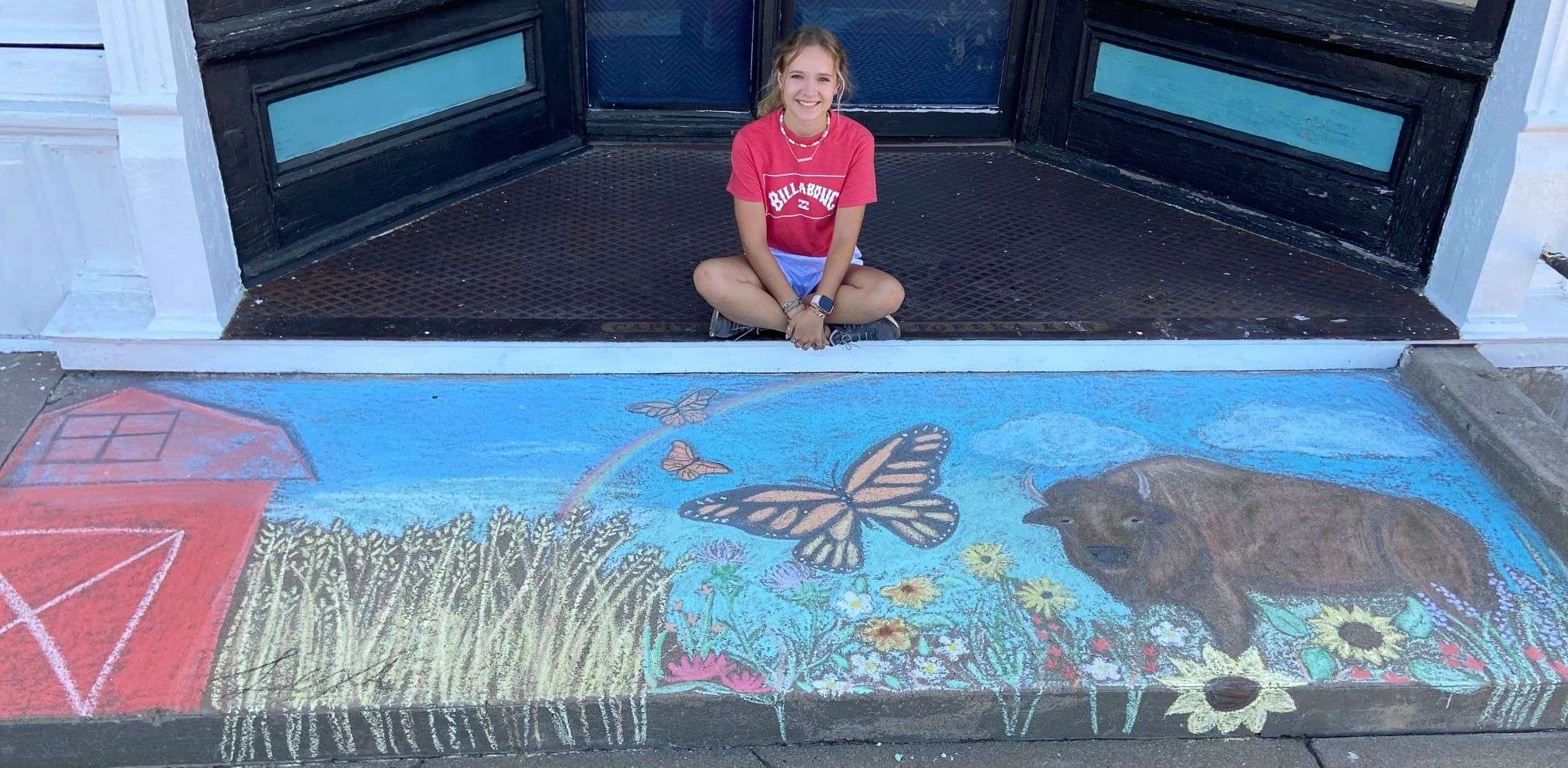 Ellinwood's Lexi Straub entered this photo in last year's Barton Arts Movement Sidewalk Chalk Contest.