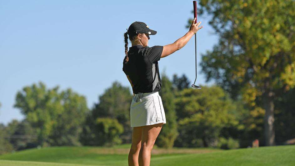 Fort Hays State's Morgan Brasser lines up a put. (FHSU Athletics photo/Ryan Prickett)