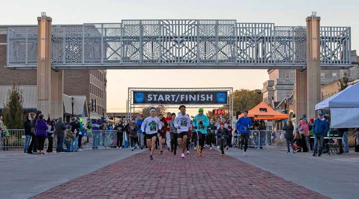 <b>The start/finish line of the inaugural Salina Crossroads Marathon in 2022.</b> Photo courtesy Salina Crossroads Marathon