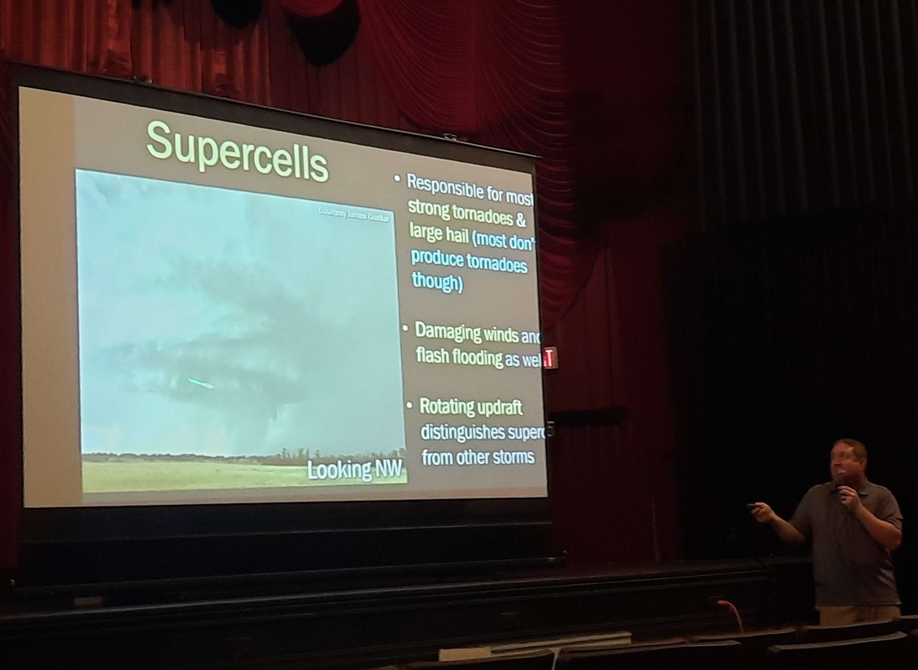 Robb Lawson with the National Weather Service presented Monday's "Storm Fury on the Plains" at the Crest Theater in Great Bend.