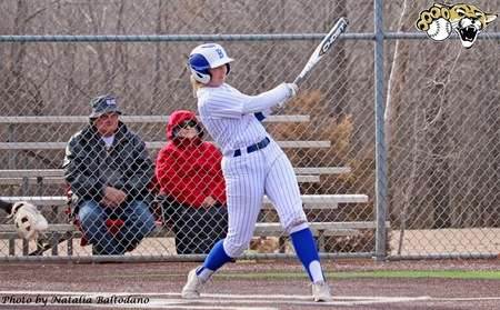 Julia Carey launching her 1st collegiate home run-Barton Athletics