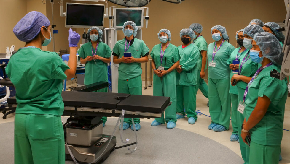 Interns tour a CHI Health facility to learn about different health care careers. (Courtesy of Latino Center of the Midlands)