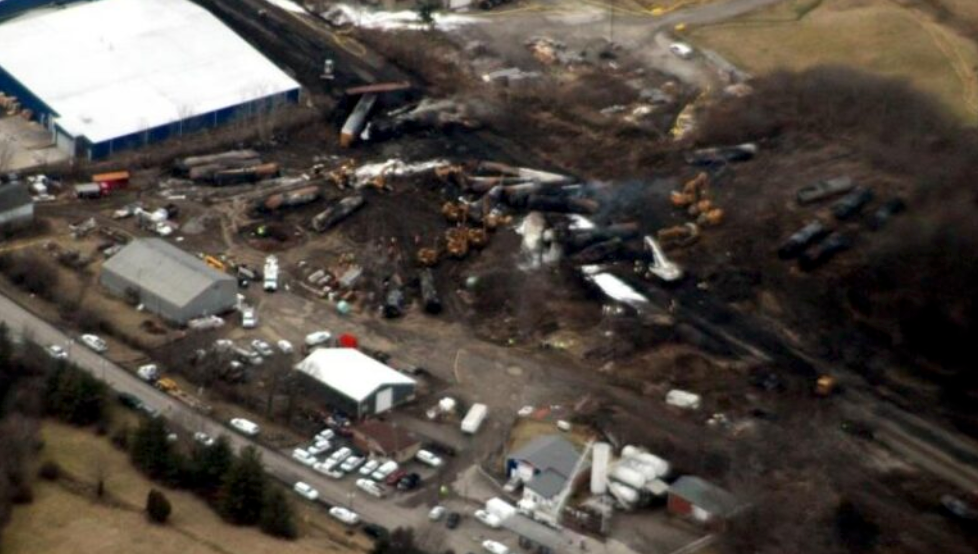 Train derailment near East Palestine, Ohio, taken Feb. 7, 2023, by the Environmental Protection Agency’s ASPECT (Airborne Spectral Photometric Environmental Collection Technology) system. (Courtesy of EPA)