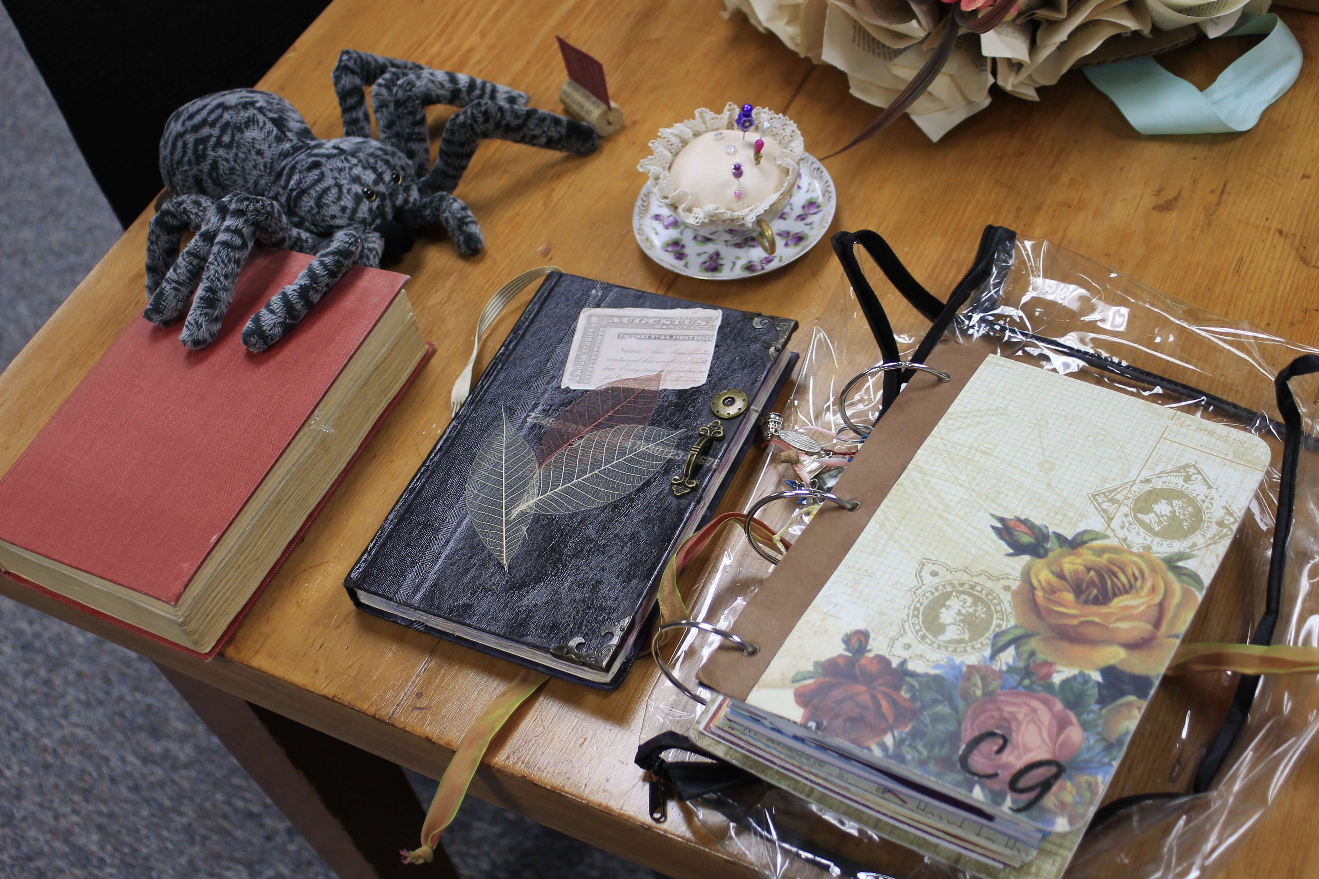 Hemingford public library patrons upcycled common materials to make these crafts.<br>