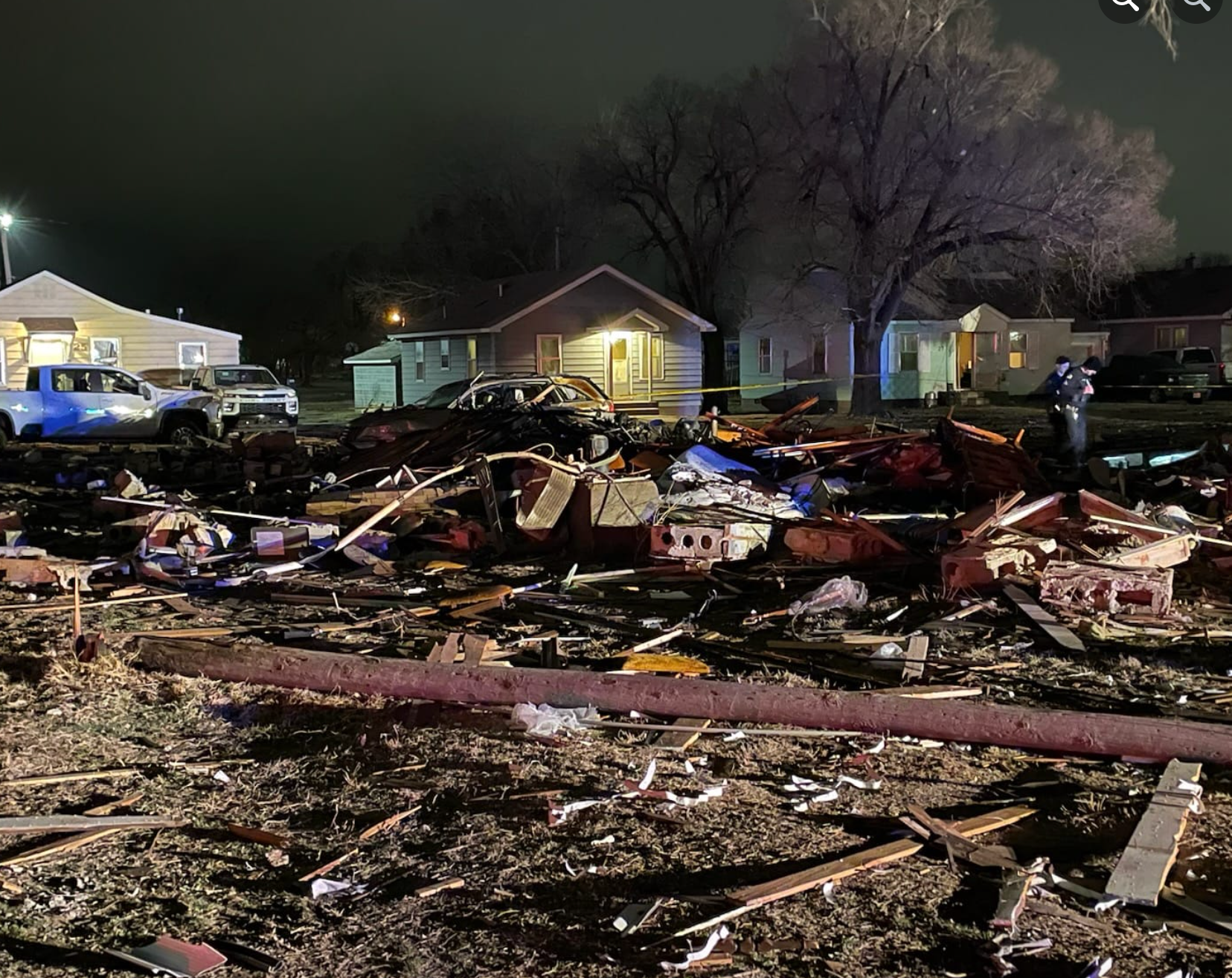 Emergency personnel responded to the 700 block of east 10th Street in Great Bend early Wednesday, March 22 after a residential explosion.