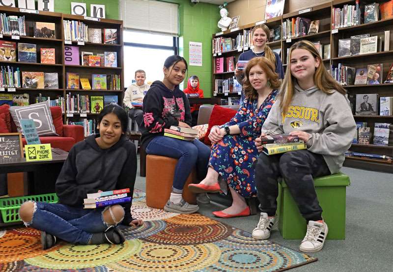 Melissa Corey, Library Media Specialist at Robidoux Middle School, was honored as a finalist for the 2023 Librarian of the Year by Scholastic and School Library Journal/ Photo by Ashley Coats with the St. Joseph School District