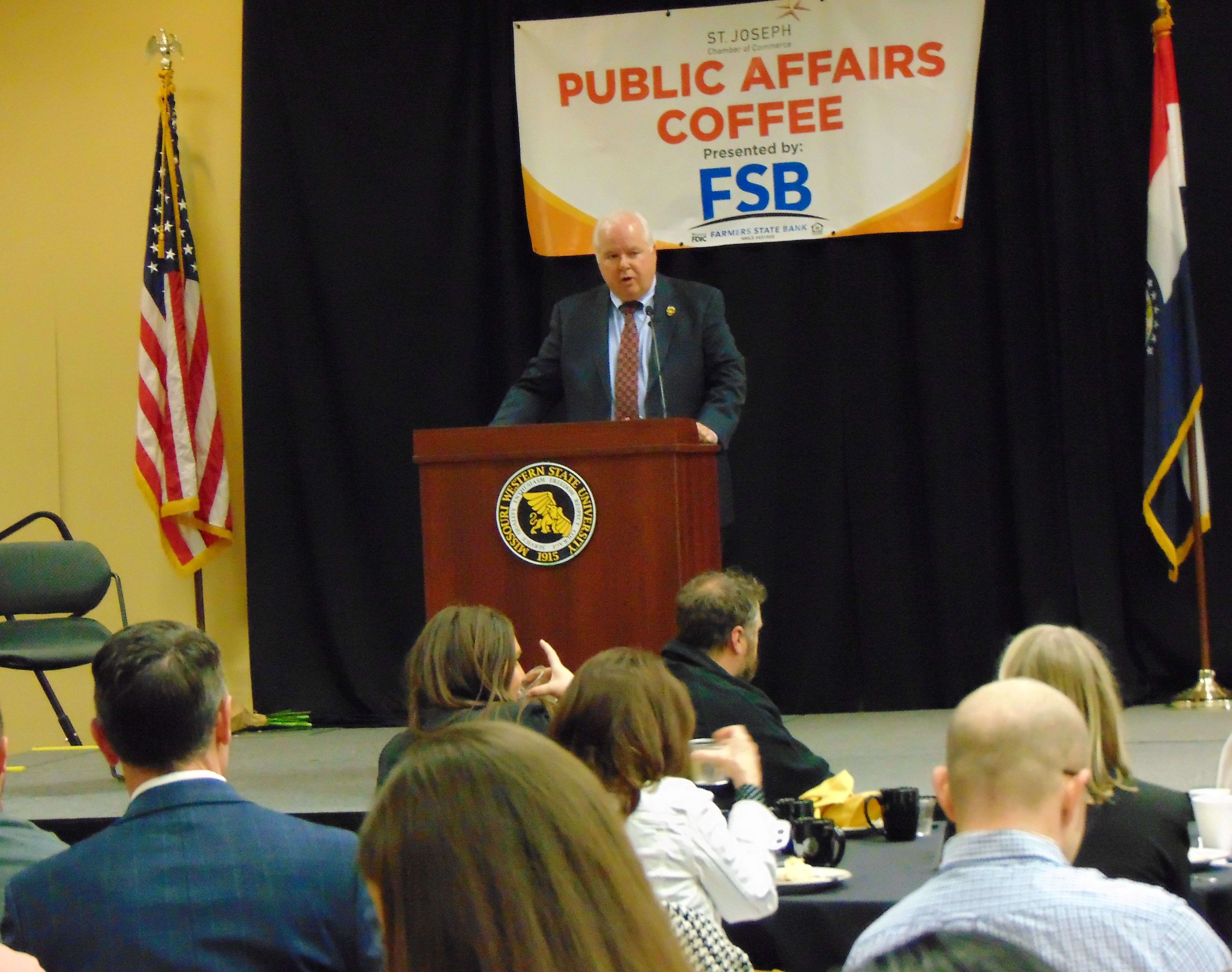 St. Joseph Mayor John Josendale delivers the State of the City address/Photo by Brent Martin