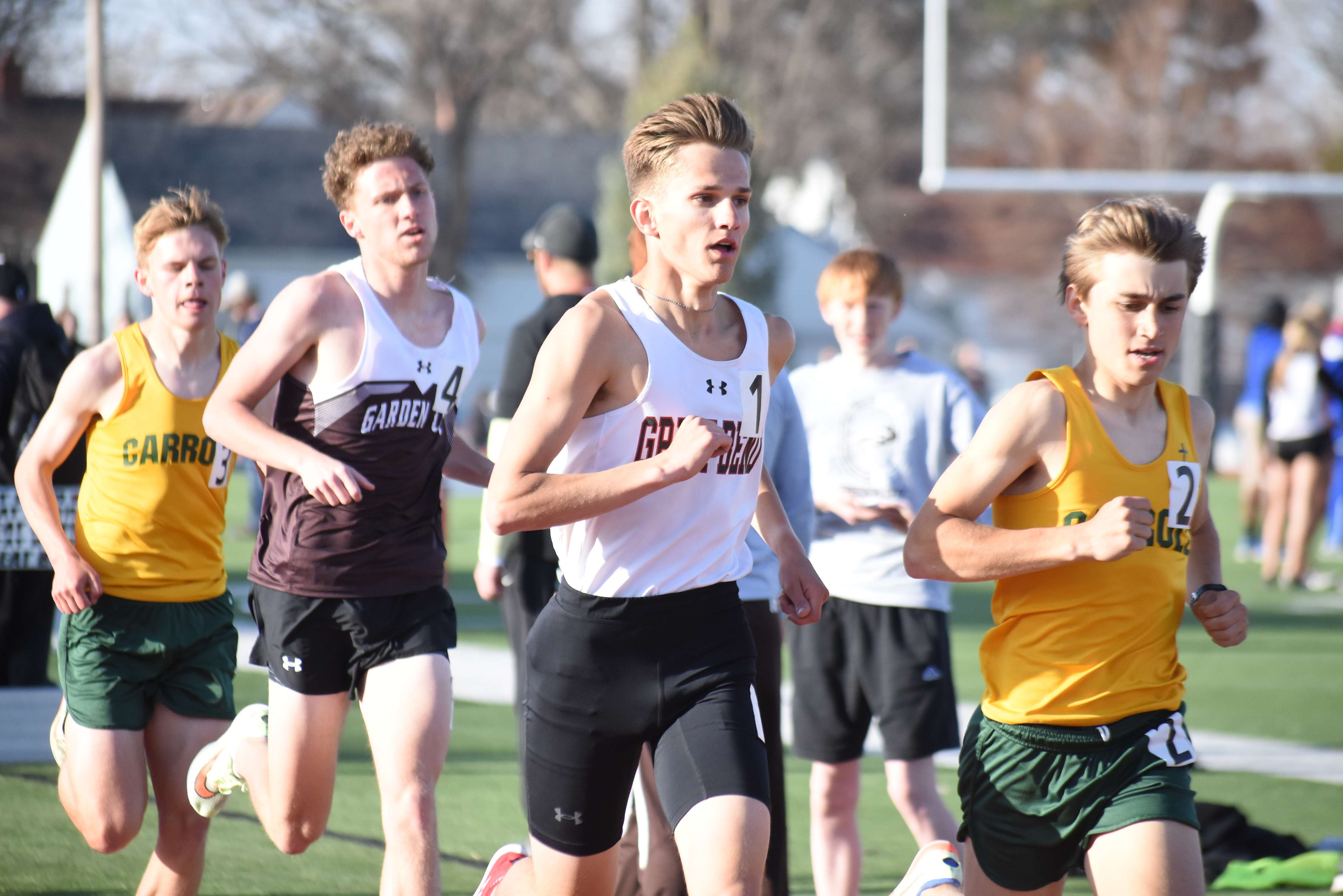 Great Bend High School senior Kaiden Esfeld, seen here at the 2022 Jack Bowman Invitational, broke a 55-year-old school record in the 1600m run at Friday's invitational.