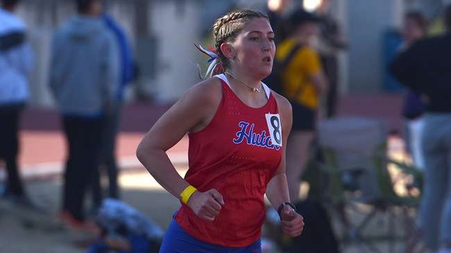 Taylor Hoskinson wins the 1,500 and places second in the 800 on Saturday at the Bethel Invitational. (Steve Carpenter/Blue Dragon Sports Information)