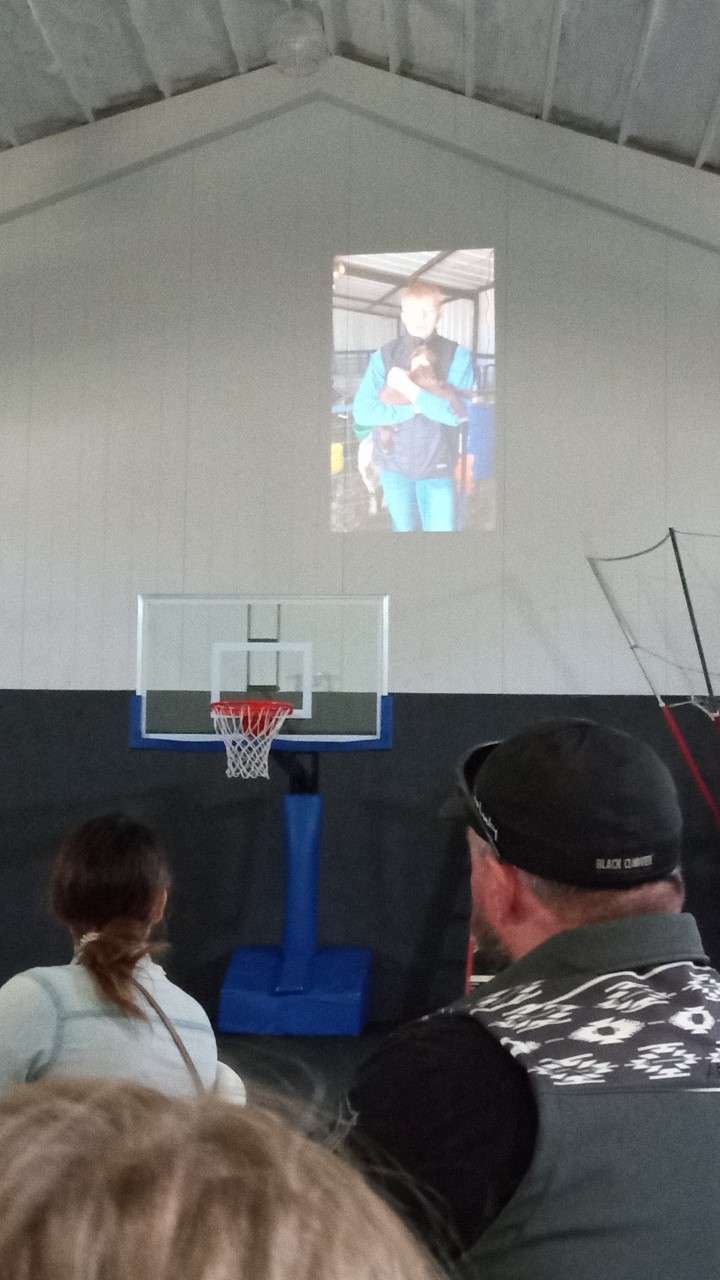 <b>Smoky View 4-H Club members watch a presentation about goats put together by club member Marik Anderson. </b>Photo courtesy Smoky View 4-H Club