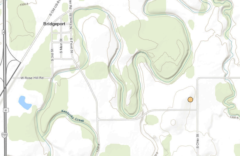<b>The location of the 2.2 magnitude, 10:45 a.m. Thursday Saline County earthquake.</b> Maps courtesy Kansas Geological Survey