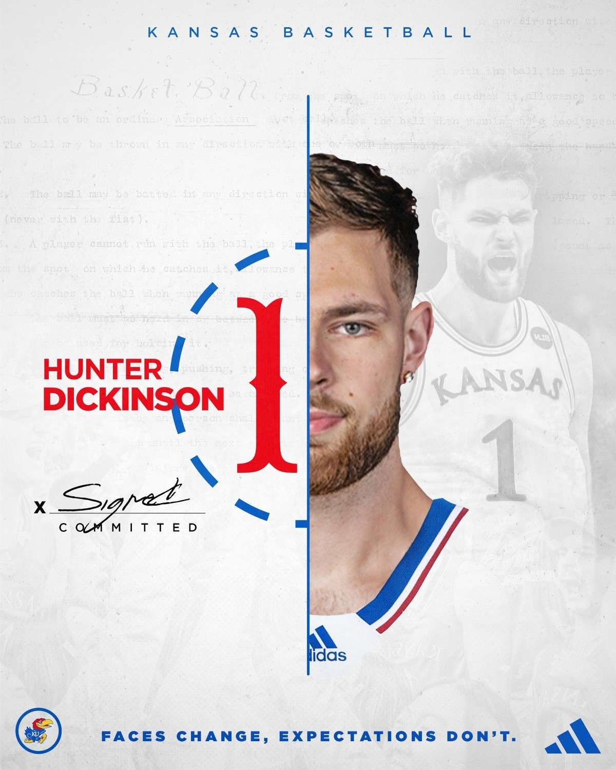 Hunter Dickinson signs with KU. Via KU Sports