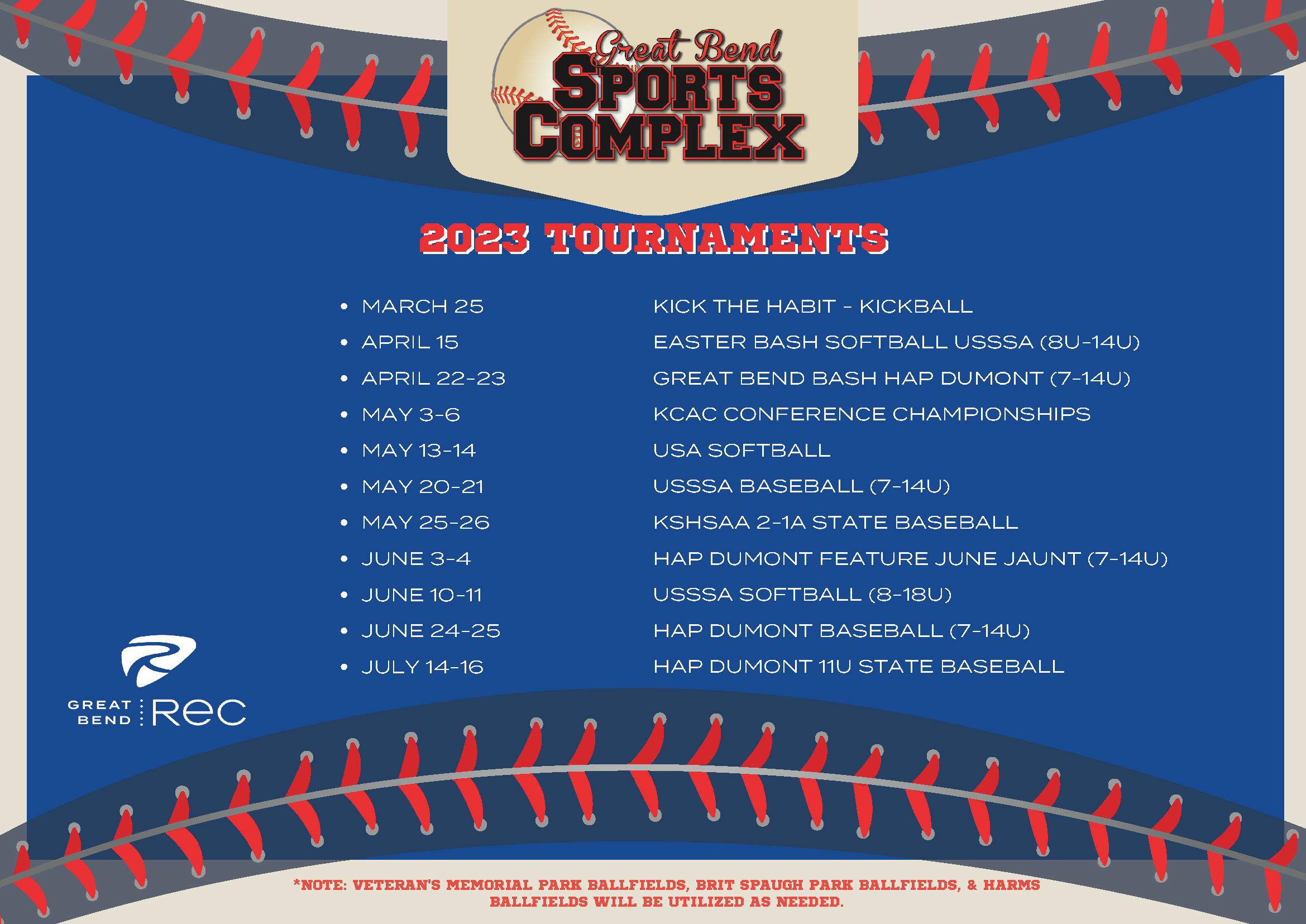 A summer filled with baseball & softball for the Great Bend Rec