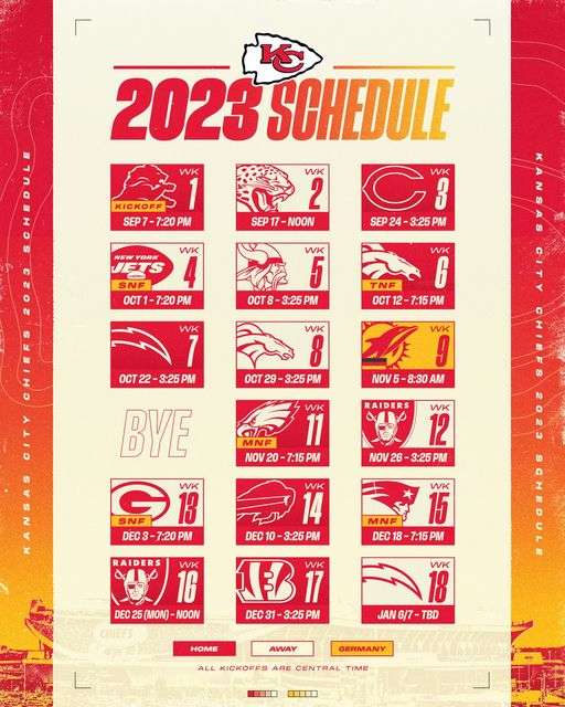 NFL announces Chiefs 2023 regular season schedule