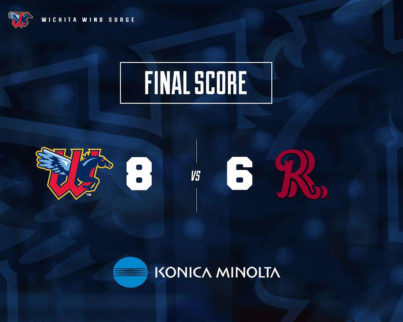 Wind Surge win 8-6. Three in a row from Texas